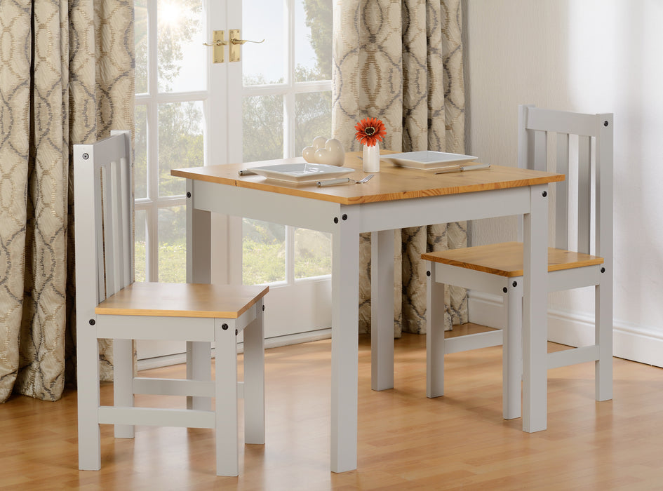Ludlow 1+2 Dining Set Light Grey/Oak Lacquer