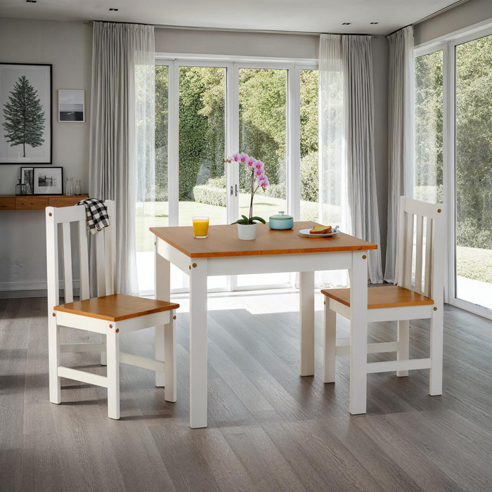 Ludlow 1+2 Dining Set White/Oak Lacquer