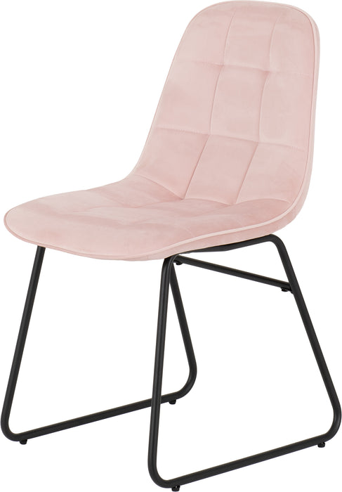 Athens Rectangular Dining Set with Lukas Chairs Medium Oak Effect/Black/Baby Pink Velvet