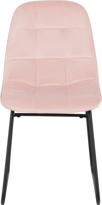Athens Rectangular Dining Set with Lukas Chairs Medium Oak Effect/Black/Baby Pink Velvet
