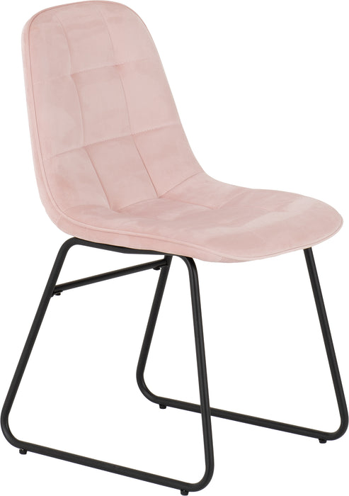 Athens Rectangular Dining Set with Lukas Chairs Medium Oak Effect/Black/Baby Pink Velvet