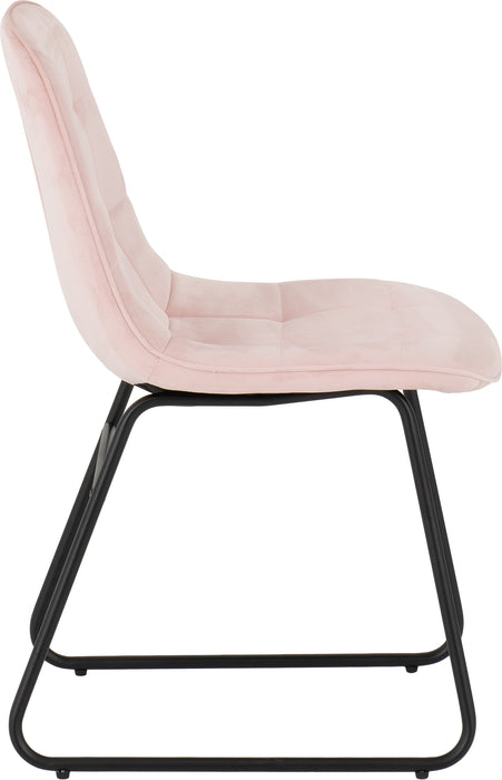 Athens Rectangular Dining Set with Lukas Chairs Medium Oak Effect/Black/Baby Pink Velvet