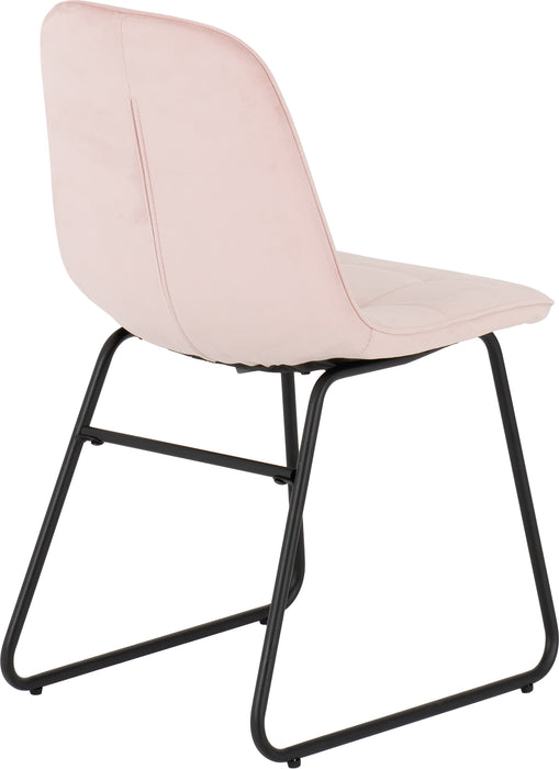 Athens Rectangular Dining Set with Lukas Chairs Medium Oak Effect/Black/Baby Pink Velvet