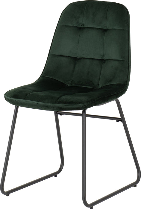 Athens Rectangular Dining Set with Lukas Chairs Concrete Effect/Black/Emerald Green Velvet