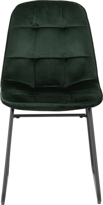 Athens Rectangular Dining Set with Lukas Chairs Concrete Effect/Black/Emerald Green Velvet