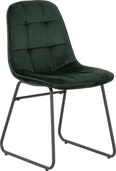 Athens Rectangular Dining Set with Lukas Chairs Medium Oak Effect/Black/Emerald Green Velvet