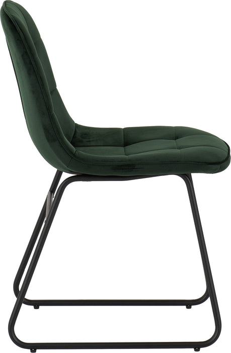 Athens Rectangular Dining Set with Lukas Chairs Medium Oak Effect/Black/Emerald Green Velvet