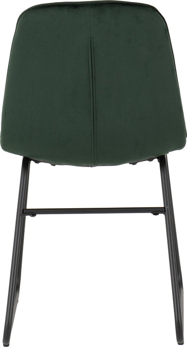 Athens Rectangular Dining Set with Lukas Chairs Medium Oak Effect/Black/Emerald Green Velvet