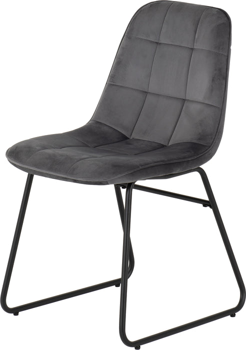 Athens Rectangular Dining Set with Lukas Chairs Concrete Effect/Black/Grey Velvet