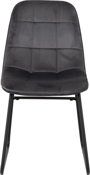 Athens Round Dining Set with Lukas Chairs Concrete Effect/Black/Grey Velvet