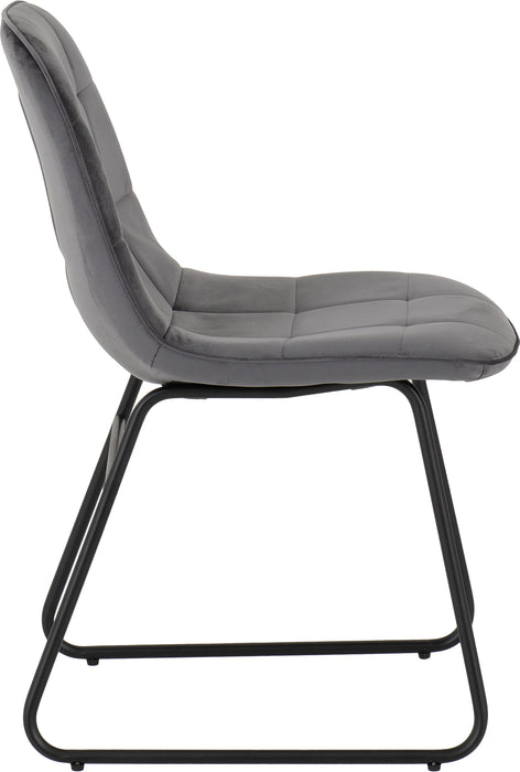 Athens Rectangular Dining Set with Lukas Chairs Medium Oak Effect/Black/Grey Velvet