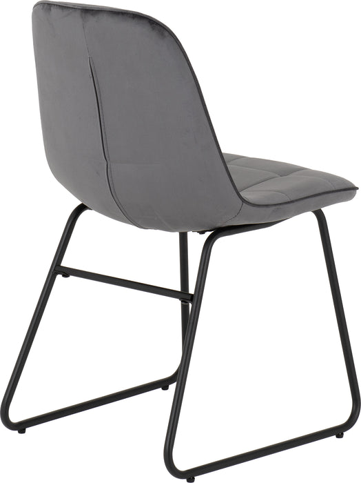 Athens Round Dining Set with Lukas Chairs Concrete Effect/Black/Grey Velvet