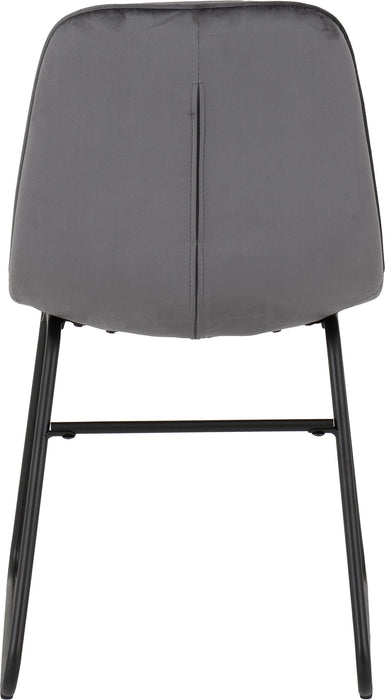 Athens Rectangular Dining Set with Lukas Chairs Concrete Effect/Black/Grey Velvet