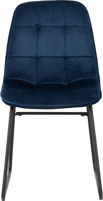 Hamilton Large Dining Set with Lukas Chairs Medium Oak Effect/Black/Sapphire Blue Velvet