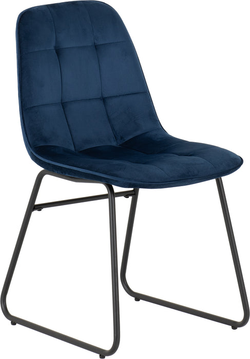 Hamilton Large Dining Set with Lukas Chairs Medium Oak Effect/Black/Sapphire Blue Velvet