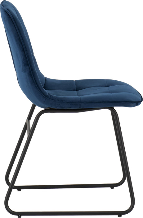 Hamilton Large Dining Set with Lukas Chairs Medium Oak Effect/Black/Sapphire Blue Velvet