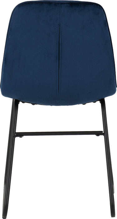 Hamilton Large Dining Set with Lukas Chairs Medium Oak Effect/Black/Sapphire Blue Velvet