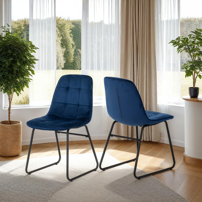 Lukas Chair (Box of 2) Sapphire Blue Velvet