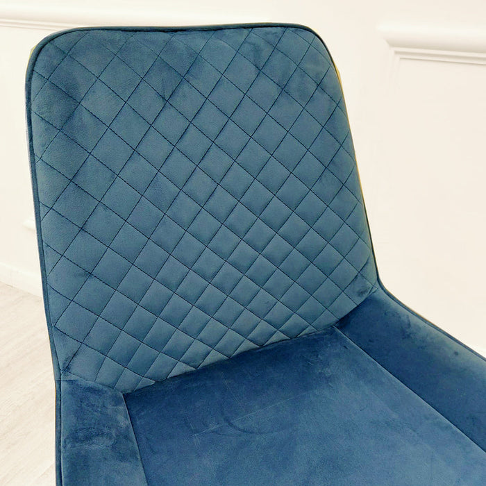 4 X Luna Dining Chairs In Navy Blue