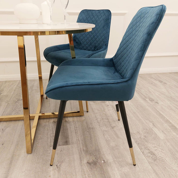 4 X Luna Dining Chairs In Navy Blue