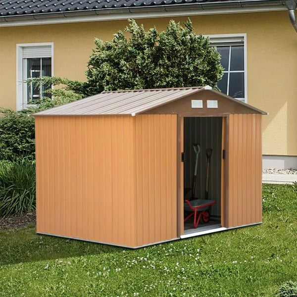 Large or XL Metal Garden Shed Brown