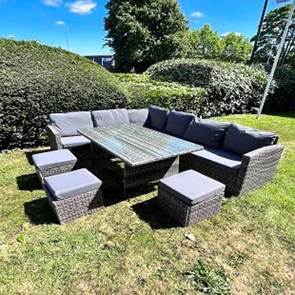 Ashwin Rattan Dining Set 9 PERSON