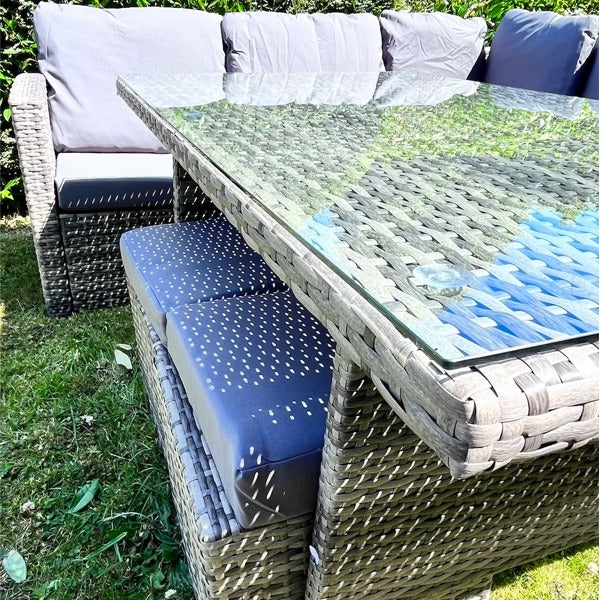 Ashwin Rattan Dining Set 9 PERSON