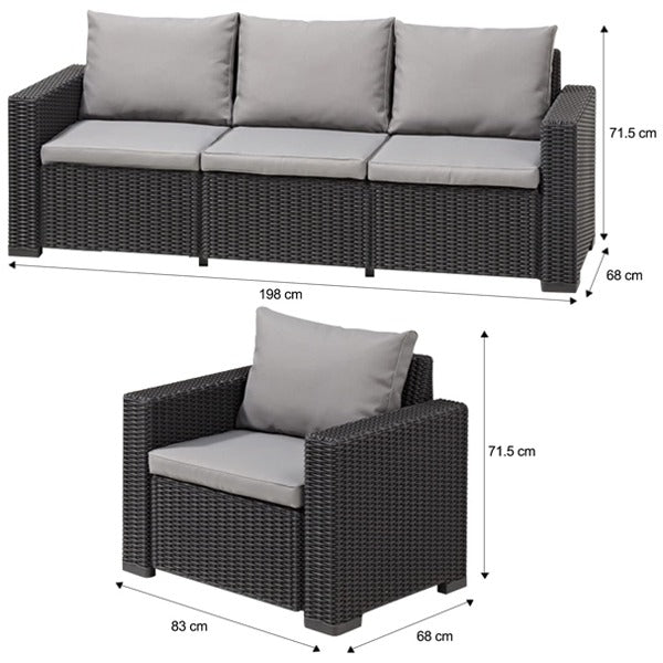 5 Seater Keter California Rattan Set