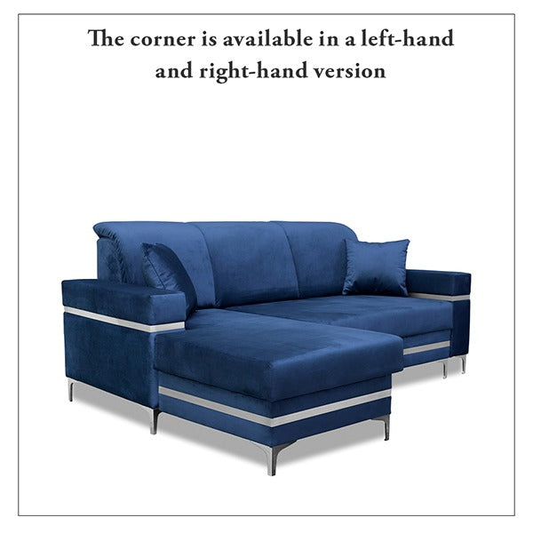 Florence Blue Gold Corner Sofa Bed