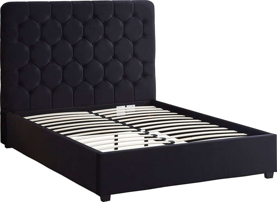 Madison 5' Bed Black Velvet Fabric