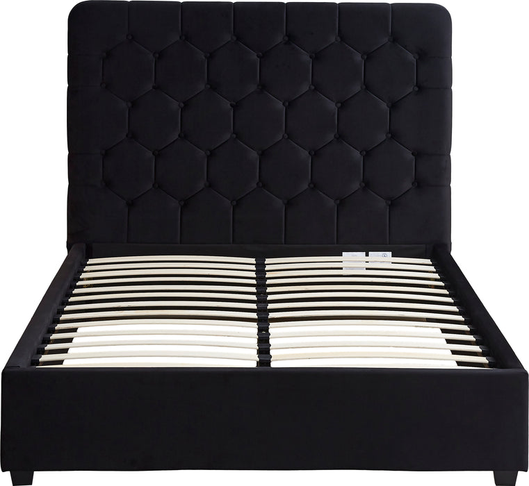 Madison 5' Bed Black Velvet Fabric
