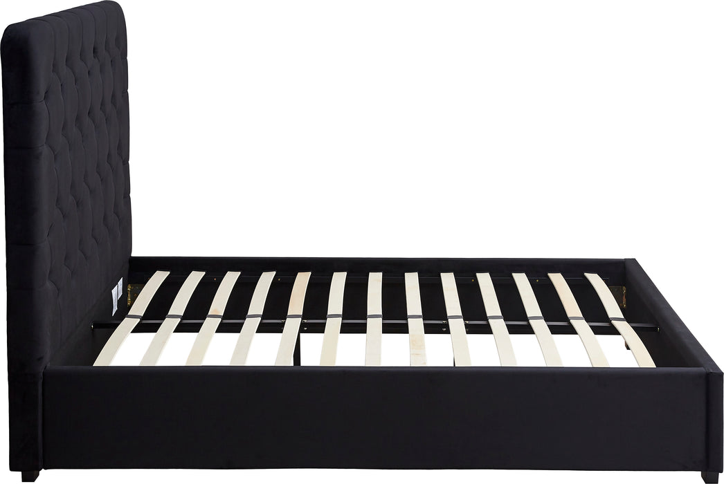 Madison 4'6" Bed Black Velvet Fabric