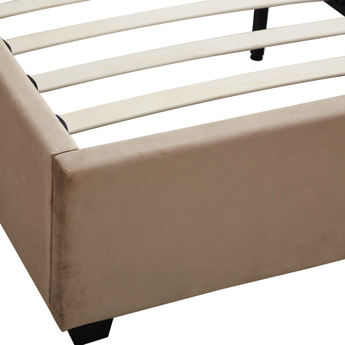 Madison 5' Bed Fawn Velvet Fabric