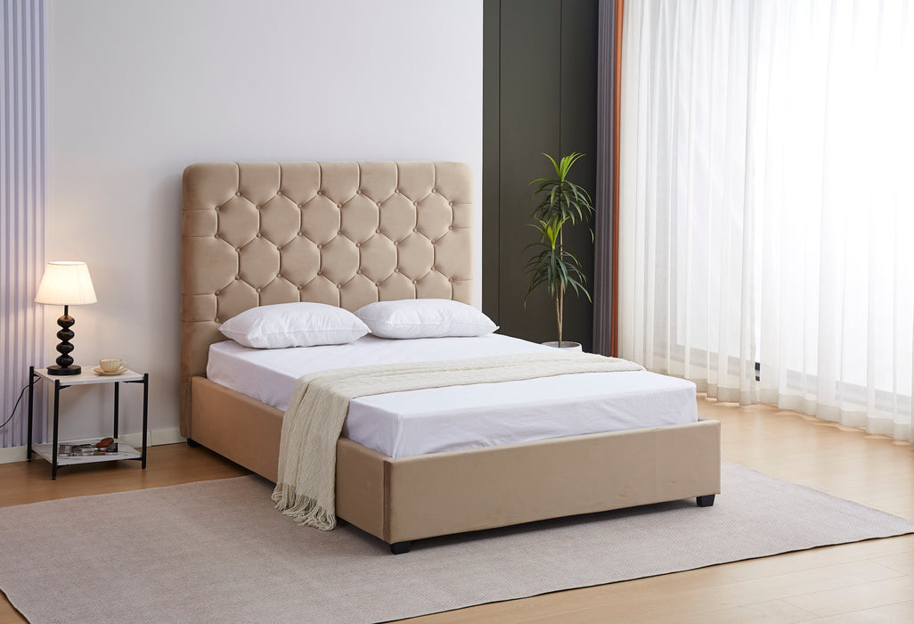 Madison 5' Bed Fawn Velvet Fabric