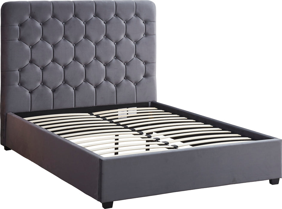 Madison 5' Bed Grey Velvet Fabric