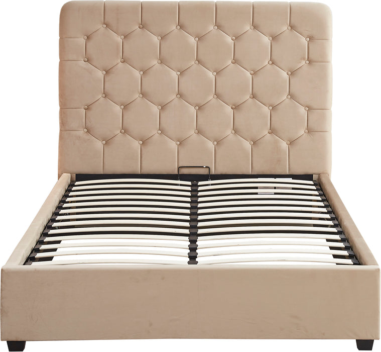 Madison Ottoman 5' Bed Fawn Velvet Fabric