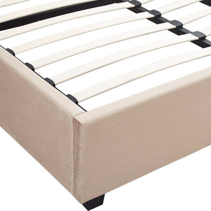 Madison Ottoman 5' Bed Fawn Velvet Fabric