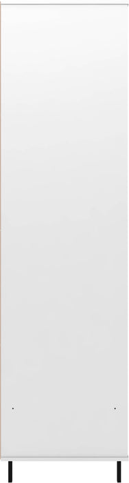 Madrid 2 Door 1 Drawer Mirrored Wardrobe Grey/White Gloss
