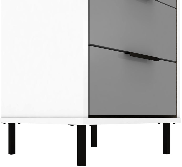 Madrid 3 Drawer Bedside Grey/White Gloss