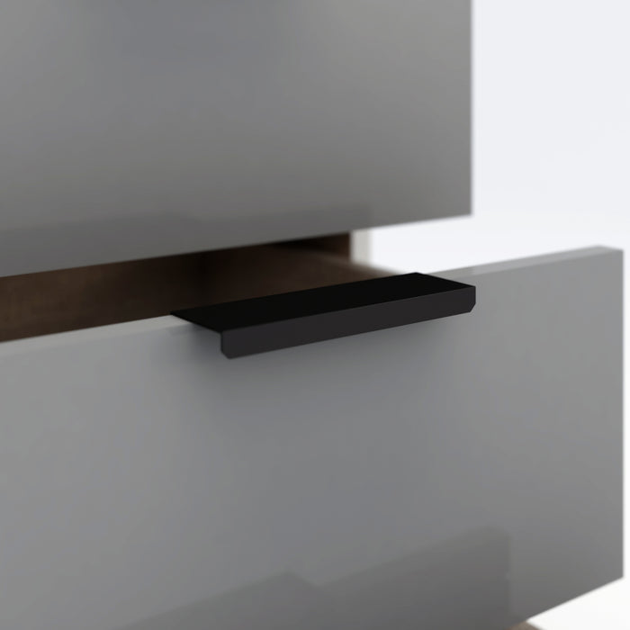 Madrid 3 Drawer Bedside Grey/White Gloss