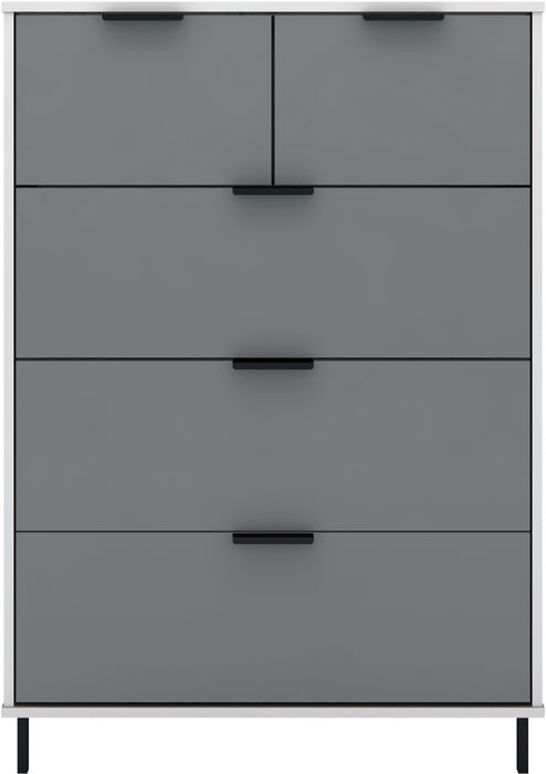Madrid 3+2 Drawer Chest Grey/White Gloss