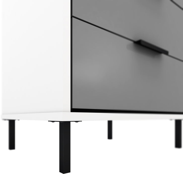 Madrid 5 Drawer Chest Grey/White Gloss