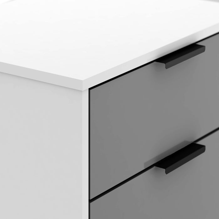 Madrid 5 Drawer Chest Grey/White Gloss