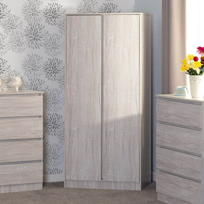 Malvern 2 Door Wardrobe Urban Snow