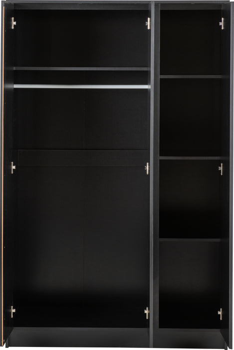 Malvern 3 Door Wardrobe Bedroom Set Black