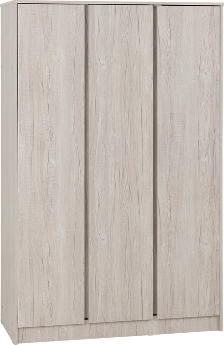 Malvern 3 Door Wardrobe Bedroom Set Urban Snow