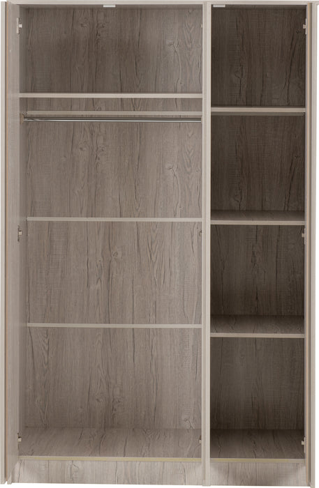 Malvern 3 Door Wardrobe Bedroom Set Urban Snow