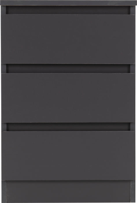 Malvern 3 Drawer Bedside Grey