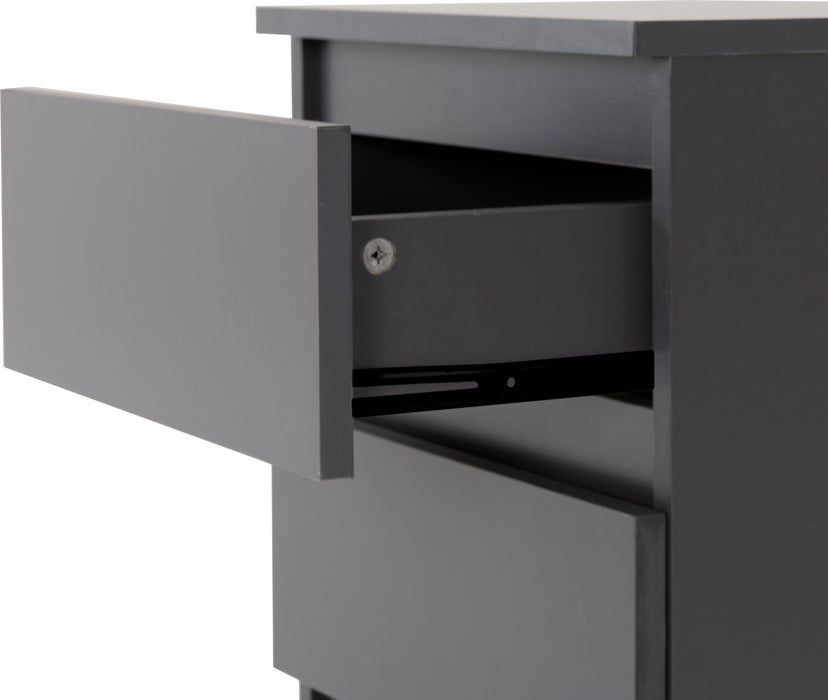 Malvern 3 Drawer Bedside Grey