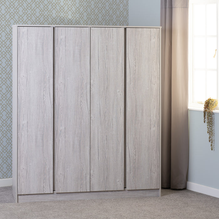 Malvern 4 Door Wardrobe Urban Snow